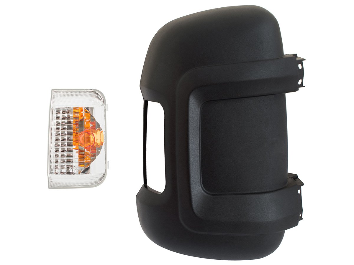 Fiat Ducato 2006- Außenspiegelgehäuse, Mittlerer Arm + Blinker, Orangefarbener Einsatz, Rechts, 2 Stück, Set