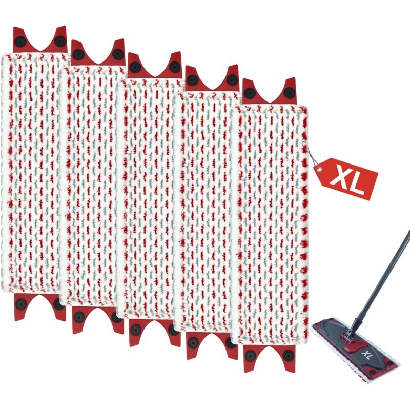 5-teiliges Vileda Ultramax Xl Wischmopp-nachfüllset – Extra Großer Mikrofaserbezug 51x14cm – Für Hartböden – Wiederverwendbar Und Maschinenwaschbar