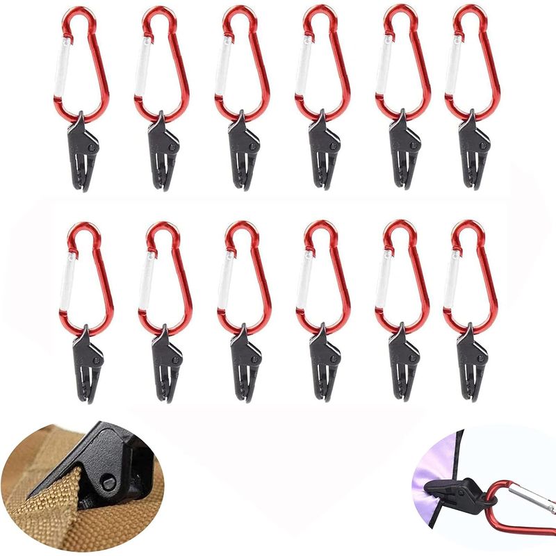 12 Stück Planenclips, Zeltclips Aus Aluminiumlegierung, Windfeste, Wiederverwendbare Planenclips, Wiederverwendbare Clips Für Markisen, Für Feste Poolmarkisen, Zelte, Trampoline, Bootsmarkisen