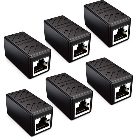 Kabelverbinder, Kupplung, Netzwerkkabel, Patchkabel, Ethernet-kabeladapter, Modular, Geschirmt, 2x Rj45-buchse, Dsl/lan, Schwarz
