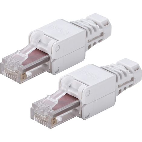 Zweiteilige, Werkzeuglos Montierbare Rj45-stecker, Utp-netzwerkstecker, Für Cat5/5e- Und Cat6/6a-ethernetkabel Mit Massivem Kern Und Litzen.