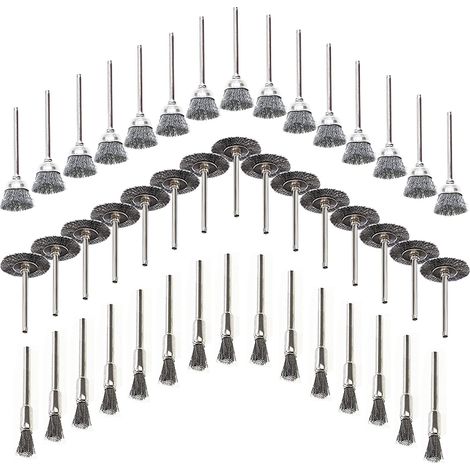 45-teiliges Set Metallbürsten, Edelstahl-drahtbohrbürsten, Für Metallbohrwerkzeuge, Polieren, Rostentfernung, Entgraten Von Holz
