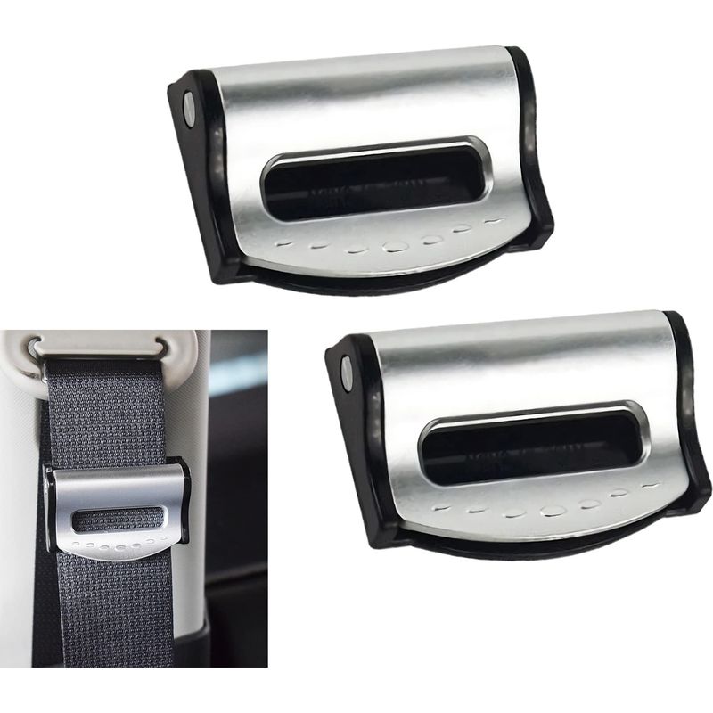 Autosicherheitsgurtversteller, Autosicherheitsgurtklemme, Autosicherheitsgurtverriegelung, Sicherheitsgurtverstellclip, Rutschfest, Verstellbar (silber)