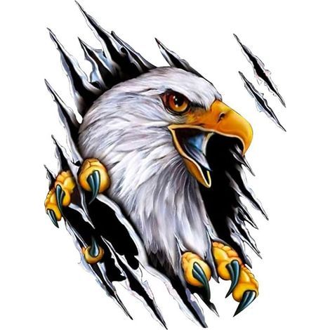 3d-autoaufkleber, Adler-autoaufkleber, Selbstklebender Vinylaufkleber, Karosserieaufkleber, Kratzfester Stoßstangenaufkleber, Rechts