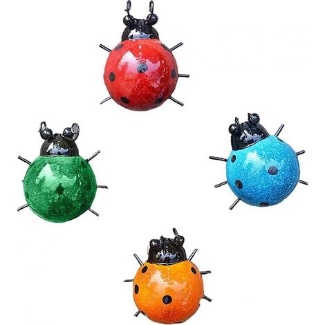 Marienkäfer-metallskulpturen-wanddeko-set, 4-teilig, Zum Selbermachen