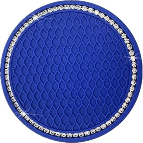 4-teiliges Auto-untersetzer-set, 7 Cm Große, Rutschfeste Silikon-kristall-auto-untersetzer, Auto-innenausstattung, Gm-untersetzermatten (marineblau)