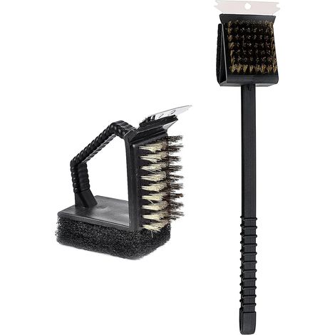 Grillreinigungsbürsten, 2 Stück, Grillreinigungsbürste, 3-in-1 Grillbürsten Mit Integriertem Stahlschaber Für Eine Einfachere Und Effizientere Reinigung
