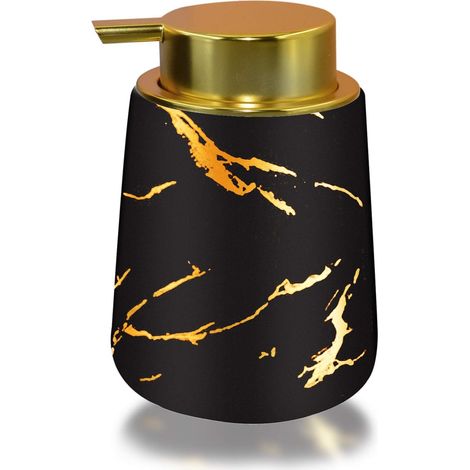 Keramik-seifenspender, Keramik-flüssigseifenspender, 400 Ml (schwarz)