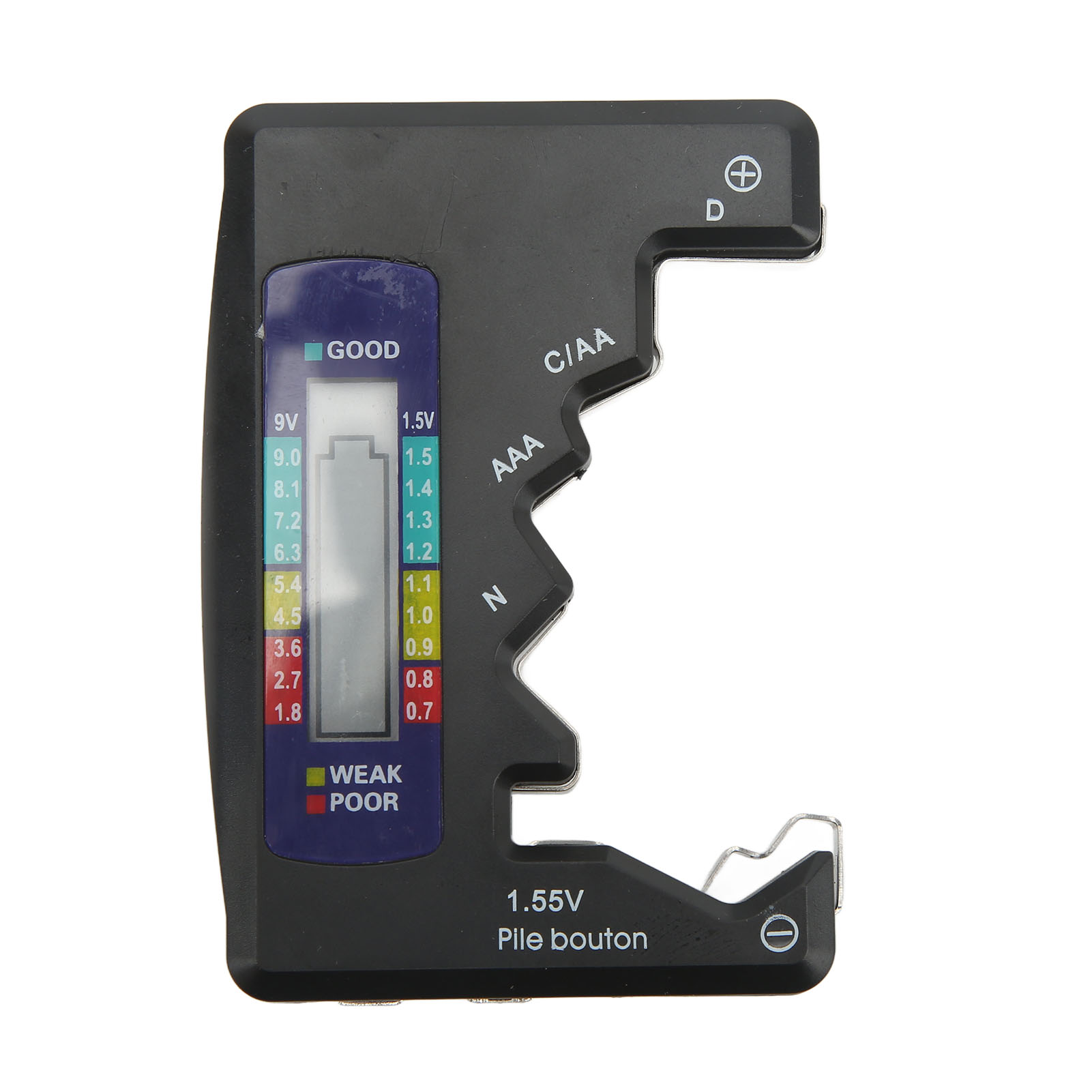 Digitaler Batteriekapazitätsmesser, Universell Für Dcn Aaa Aa 9v 1,5v, Knopfzellenanalysator, Schwarz