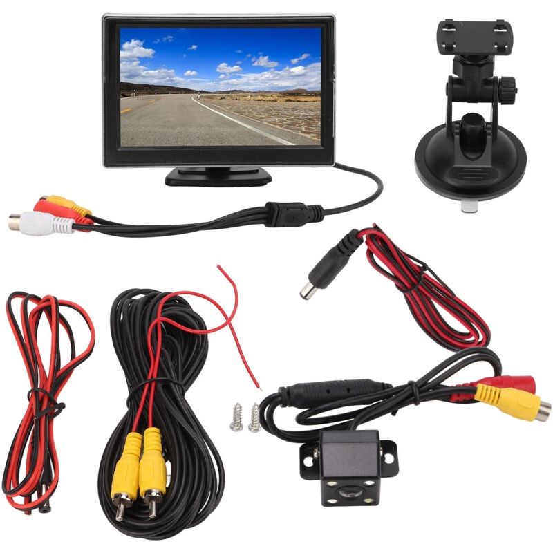 5-zoll-rückfahrkamerasystem – 1024 X 600 Hochauflösender Tft-lcd-bildschirm – 170°-kamera Mit 4 Leds – Kompatibel Mit Wohnmobilen Und Lkw – 12–24 V