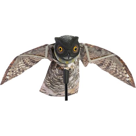 Eulenattrappe Mit Beweglichen Flügeln – Vogelabwehr – Größe 100 X 66 Cm – Material: Pe Für Den Außenbereich