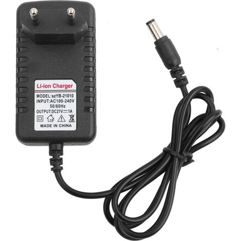 21v 1a Lithium-ladegerät – Kupferkern – Eu-stecker – Kompatibel Mit 5,5 X 2,5 Mm Akkus – Flammhemmender Kunststoff