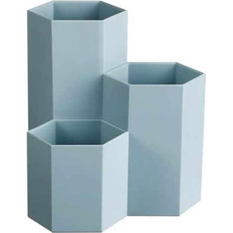 Ulisem Sechseckiges Kunststoff-federmäppchen, Aufbewahrungsbox Für Bürobürsten, 12 X 6,3 Cm, Blau
