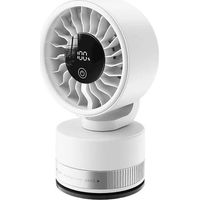 Wiederaufladbarer Usb-tischventilator, Wandventilator Mit Saugnapf Und Led-anzeige, Weiß