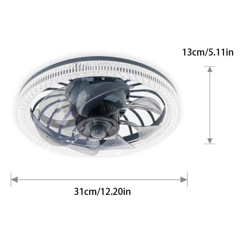 Mit Fernbedienung Und Einstellbarer Intensität Des Hängeventilators, Drei Einstellbaren Lichtfarben Und Einer Helligkeitsregelung Von 3000 K Bis 6000 K, Geeignet Für Schlafzimmer, Küche, Wohnzimmer Un