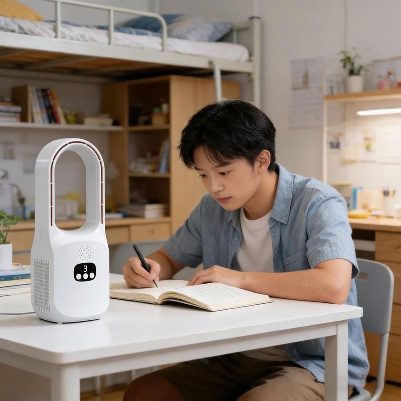 Rotorblattloser Ventilator, Drei Geschwindigkeitsstufen, 120°-oszillation, Leicht Zu Transportieren – Kleiner, Leiser Tischventilator – Ideal Für Zuhause, Büro, Wohnzimmer Und Schlafzimmer