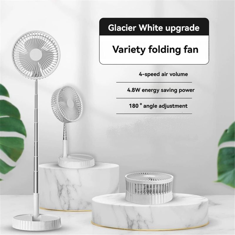Tragbarer, Oszillierender Ventilator, 45 Cm, Faltbar, 7200-mah-akku, Leise, Fürs Schlafzimmer – 180° Drehbarer Kopf, Höhenverstellbar, Kabellos, Ideal Für Camping, Büro Oder Reisen