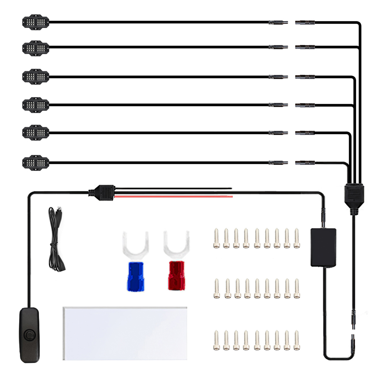 6er-pack Bunte Led-leuchten Für Autos, Lkws, Suvs, Quads, Utvs Und Boote: App-gesteuerte Lichtleisten, Ip68 Wasserdicht, Einstellbare Helligkeit, Bluetooth 5.0-verbindung, Musiksynchronisation.