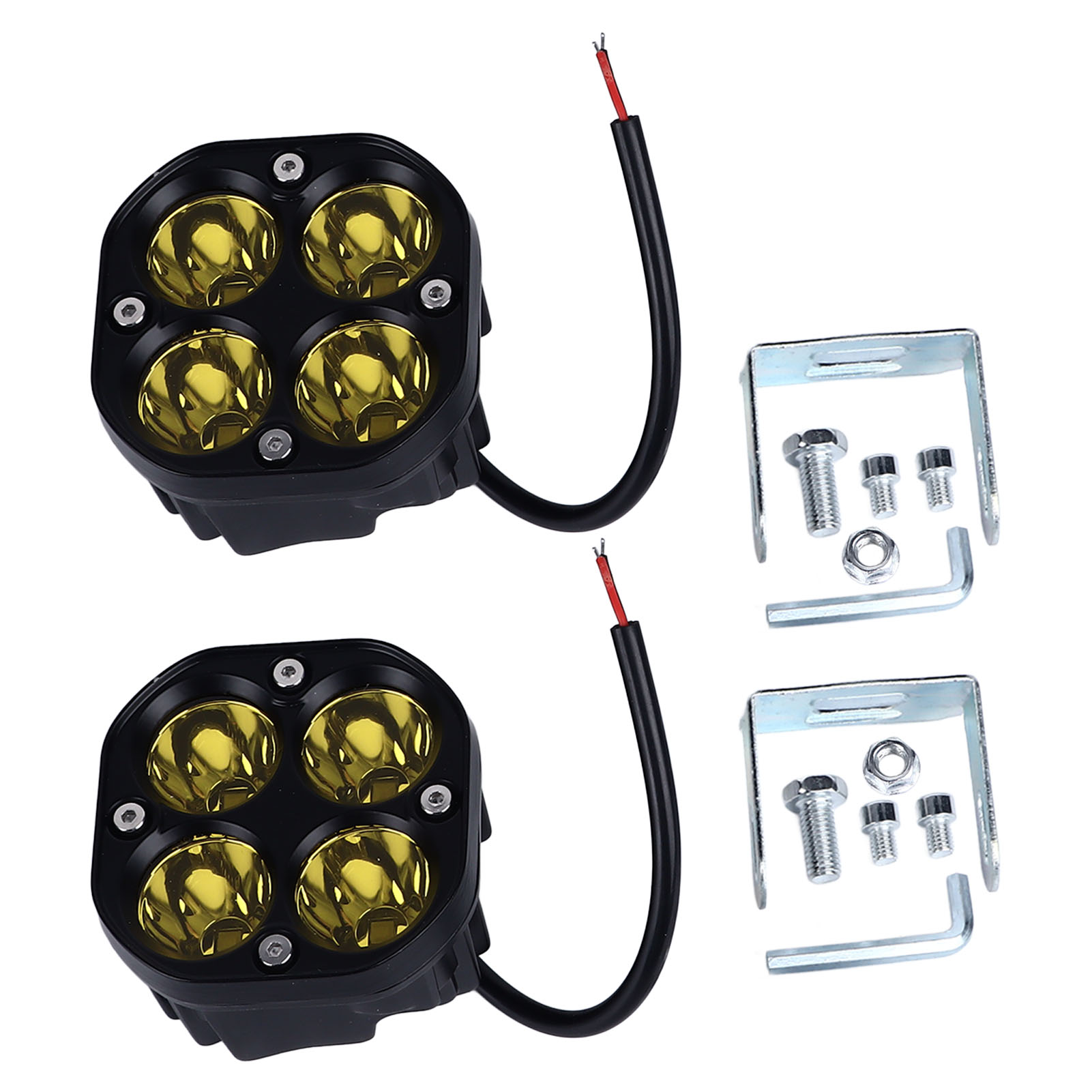 Set Aus 2 Quadratischen Led-autoscheinwerfern, 7,6 Cm (3 Zoll), 6000k Bis 6500k, Ip67 Wasserdicht, Für Die Arbeitsbeleuchtung Von Fahrzeugen Und Motorrädern, 10 Bis 30 V Dc Stromversorgung.