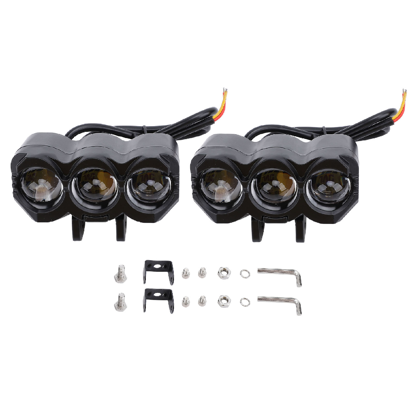 Set Mit 2 Led-motorradscheinwerfern, 1200 Lm, 62 W, 3 Linsen, Zweifarbig (fern-/abblendlicht), Nebelscheinwerfer, Für Auto, Lkw, Quad, 12 V Dc