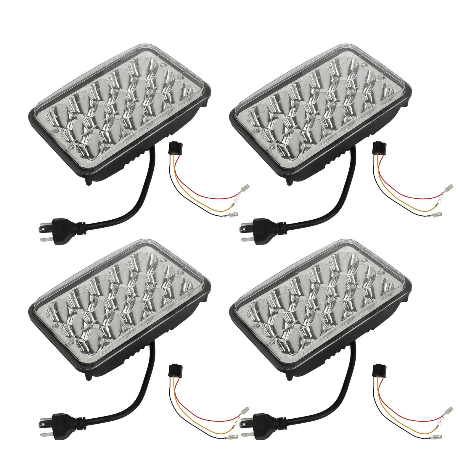 Satz Mit 4 Led-scheinwerfern 4 X 6 Zoll Mit Kabelbaum, Ersatz Für Freightliner Fld120, 112 Fld Und Peterbilt (12 V Dc).
