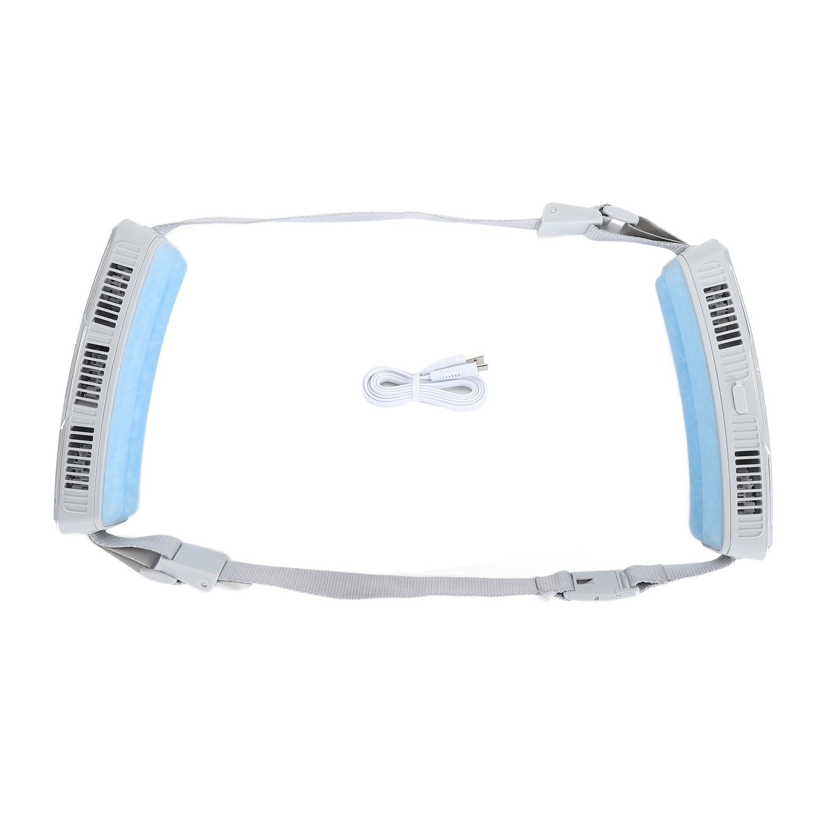 Multifunktionaler Gürtelventilator Mit 3 Einstellbaren Geschwindigkeitsstufen, Kühlakku, Breitem Belüftungswinkel, Ideal Für Outdoor-sportarten, Dunkelgrau.