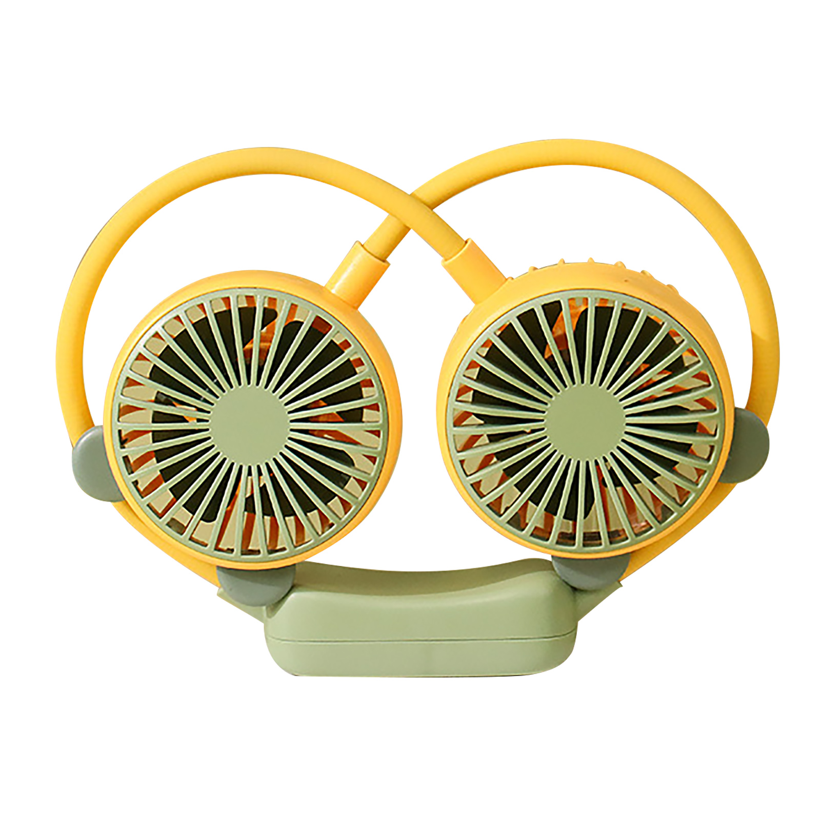 Tragbarer, Flexibler Und Per Usb Aufladbarer Nackenventilator Mini-hängeventilator Für Büro Und Reisen Gelb