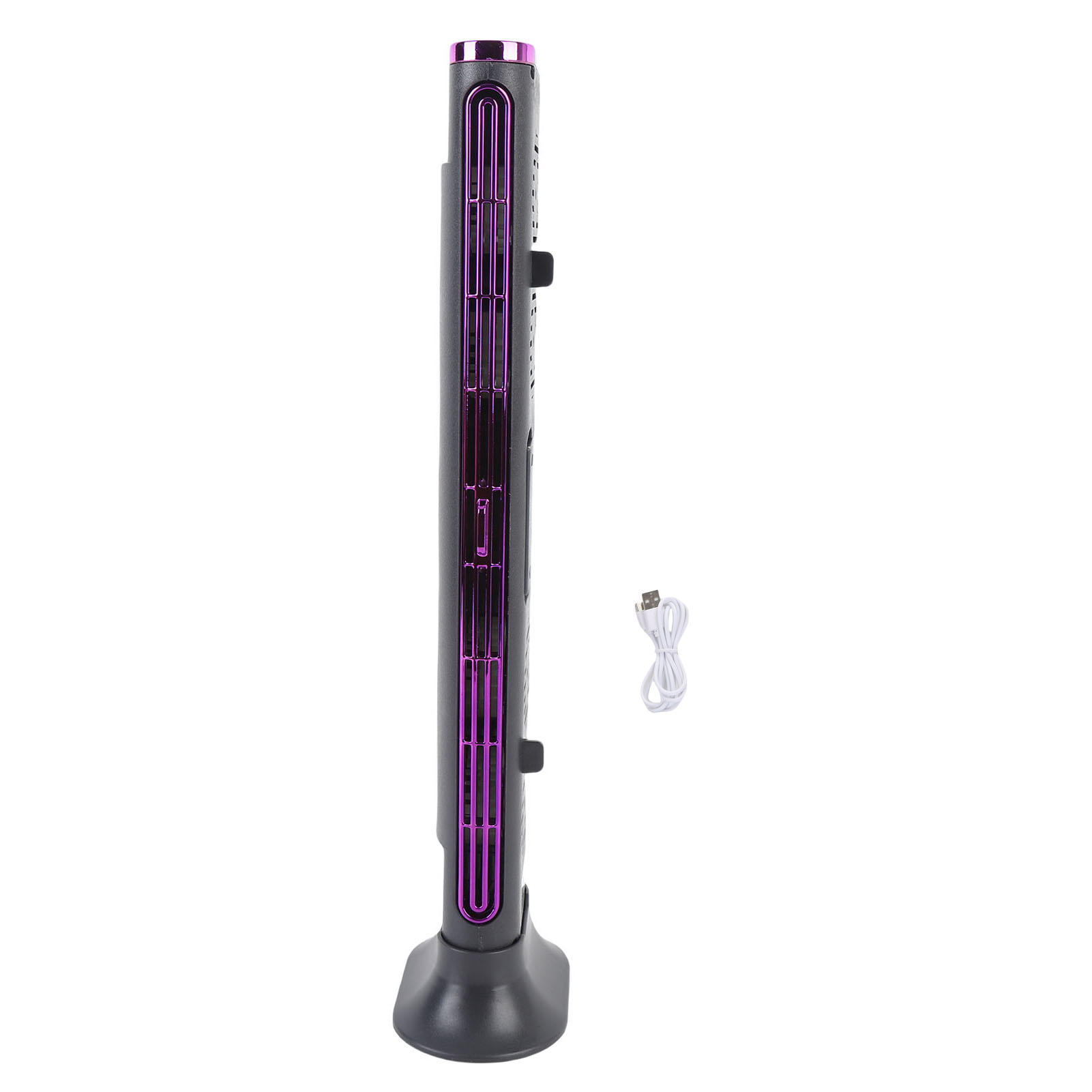 Kleiner, Leistungsstarker Und Kompakter, Per Usb Aufladbarer Turmventilator Ohne Rotorblätter, Ideal Für Zuhause, Büro Oder Schlafzimmer (grau/lila). Geeignet Für Zuhause, Büro Oder Schlafzimmer.