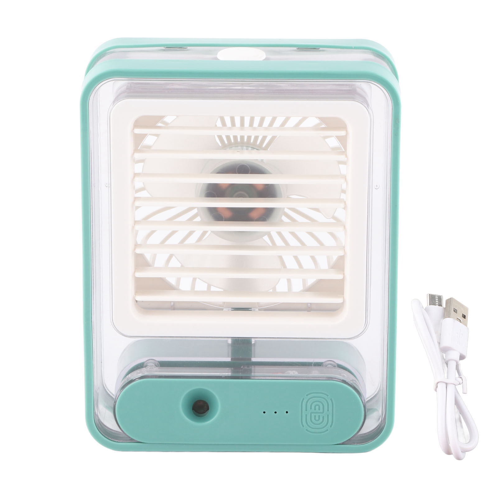 Wiederaufladbarer Tischventilator Mit 3 Geschwindigkeitsstufen, Usb-anschluss, Leise, Mit Eingebautem Nachtlicht, Ideal Für Schlafzimmer, Büro Und Reisen (grün).