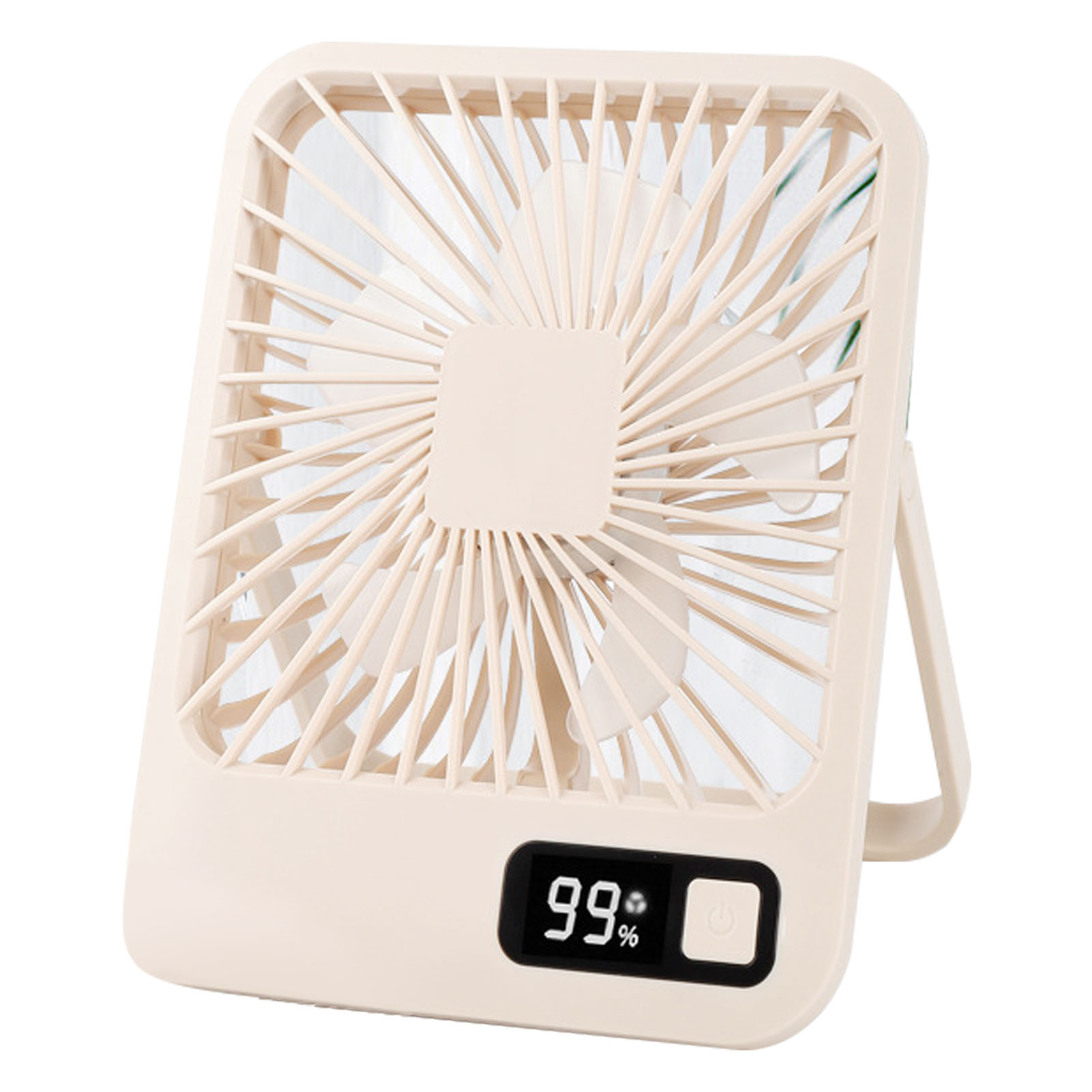 Usb-tischventilator, 5 Geschwindigkeitsstufen, Stabiler Standfuß, Extrem Leise, Usb-ladefunktion, Kleine Größe, Ideal Für Zuhause, Büro Oder Schule, Hellgelb.