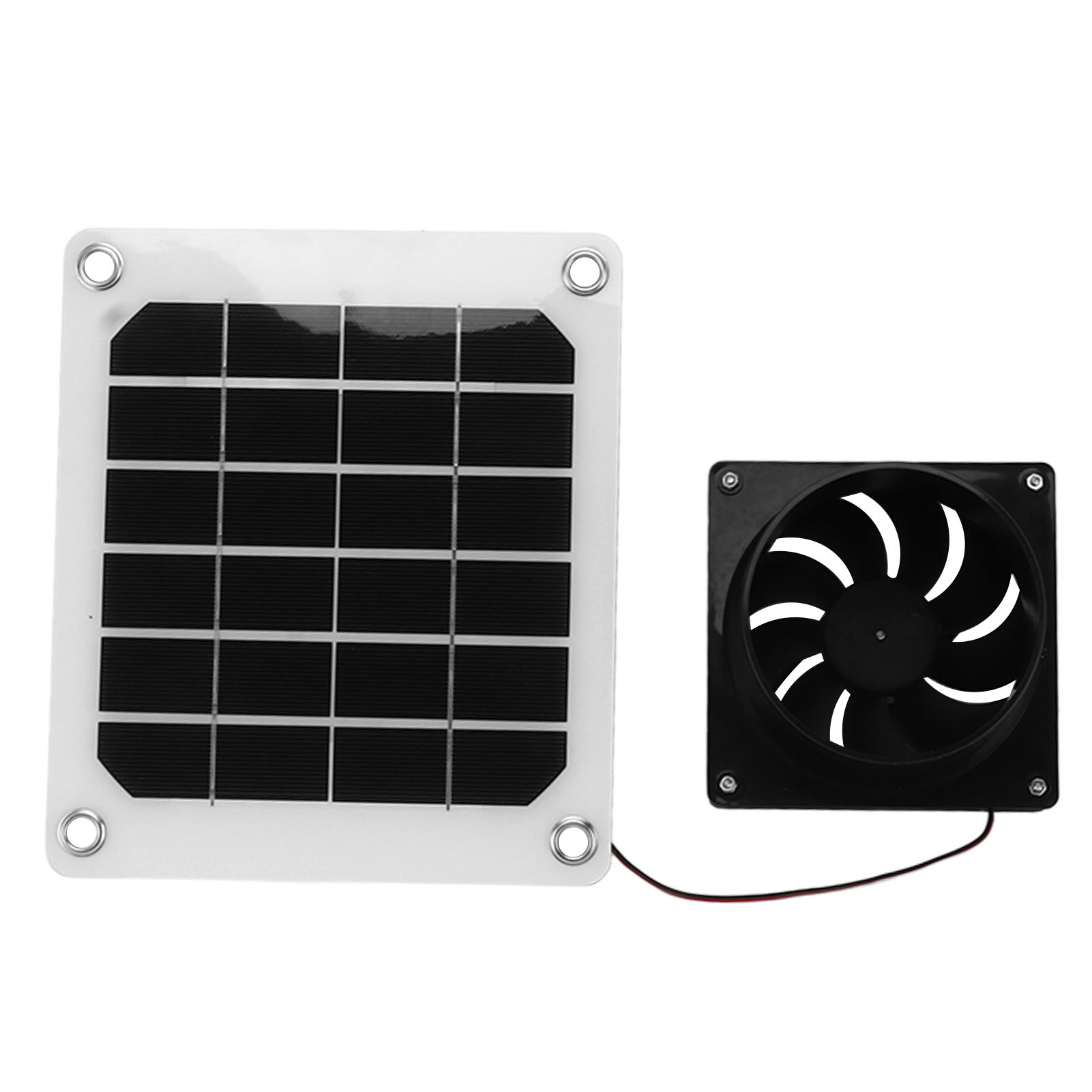 20-w-solar-abluftventilator-set Mit Schutznetz, 15 Cm Tragbarer Solarventilator Für Hühnerställe.