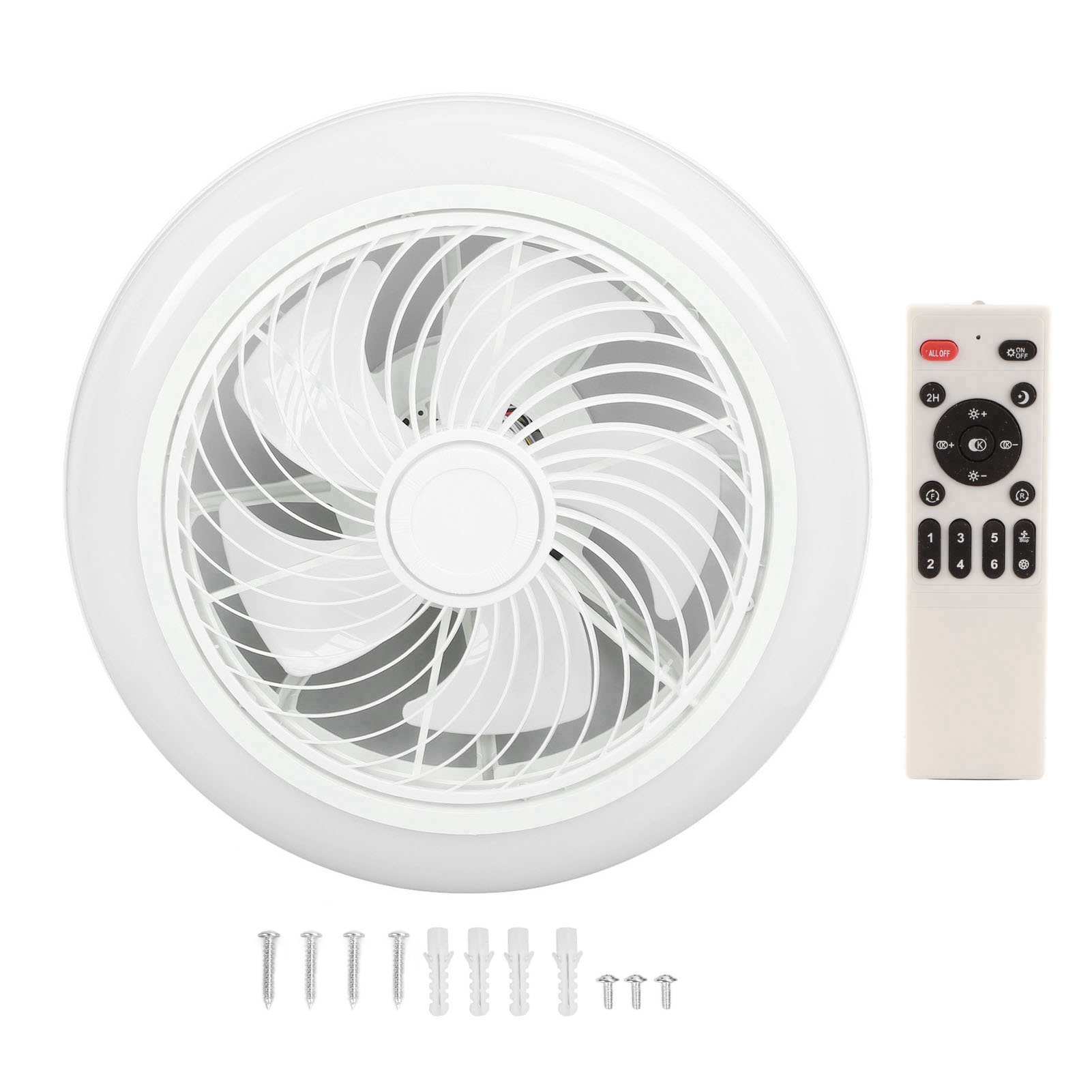 Deckenventilator Mit Led-beleuchtung, Modernes Geschlossenes Modell, Fernbedienung, Stufenlose Dimmung, Intelligenter Timer, 110-265 V.