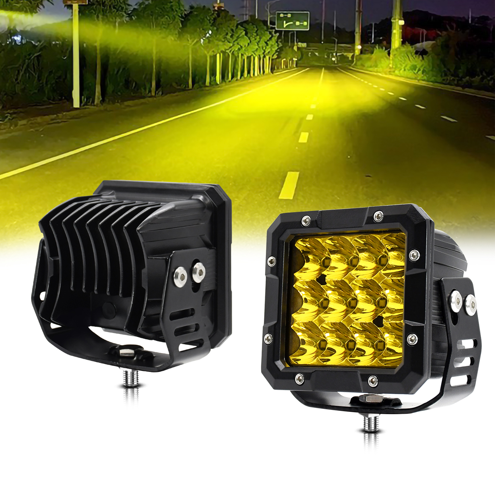 Led-lichtleiste, 12,7 Cm (5 Zoll), 100 W, 4300 K Gelbes Licht, 12.000 Lm, Wasserdicht, Für Geländewagen, Lkws, Pkws, Quads Und Suvs.