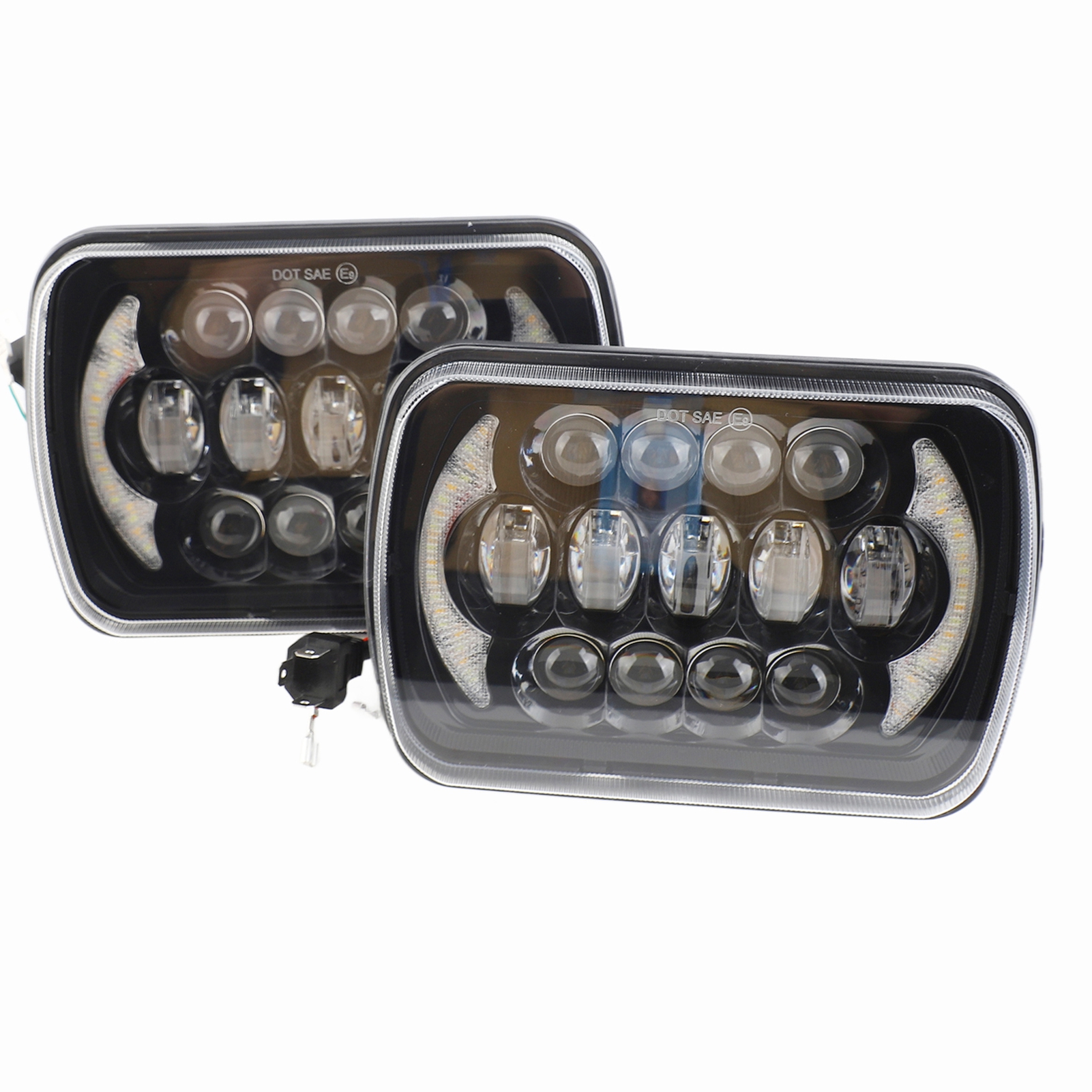 7-zoll-quadrat-led-scheinwerfer (7x6 Oder 5x7 Zoll) Mit Fern-/abblendlicht, Tagfahrlicht Und Blinkern, 200 W.