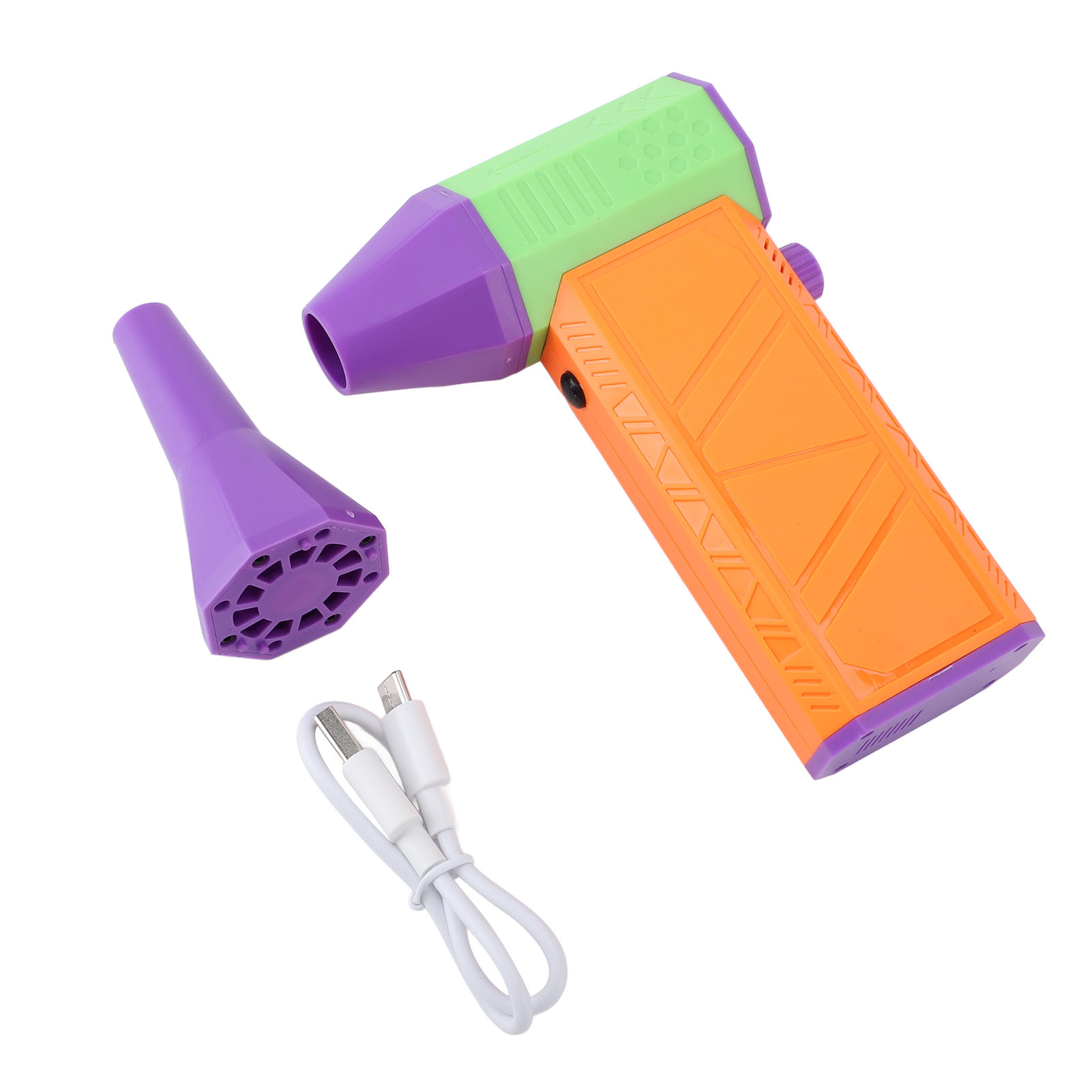 Mini-turboventilator, 130.000 U/min, Mit 2 Magnetischen Düsen, Stufenlos Einstellbarer Drehzahl, Kabellos, Usb-aufladbar, Orangefarbenes Elektrisches Gebläse