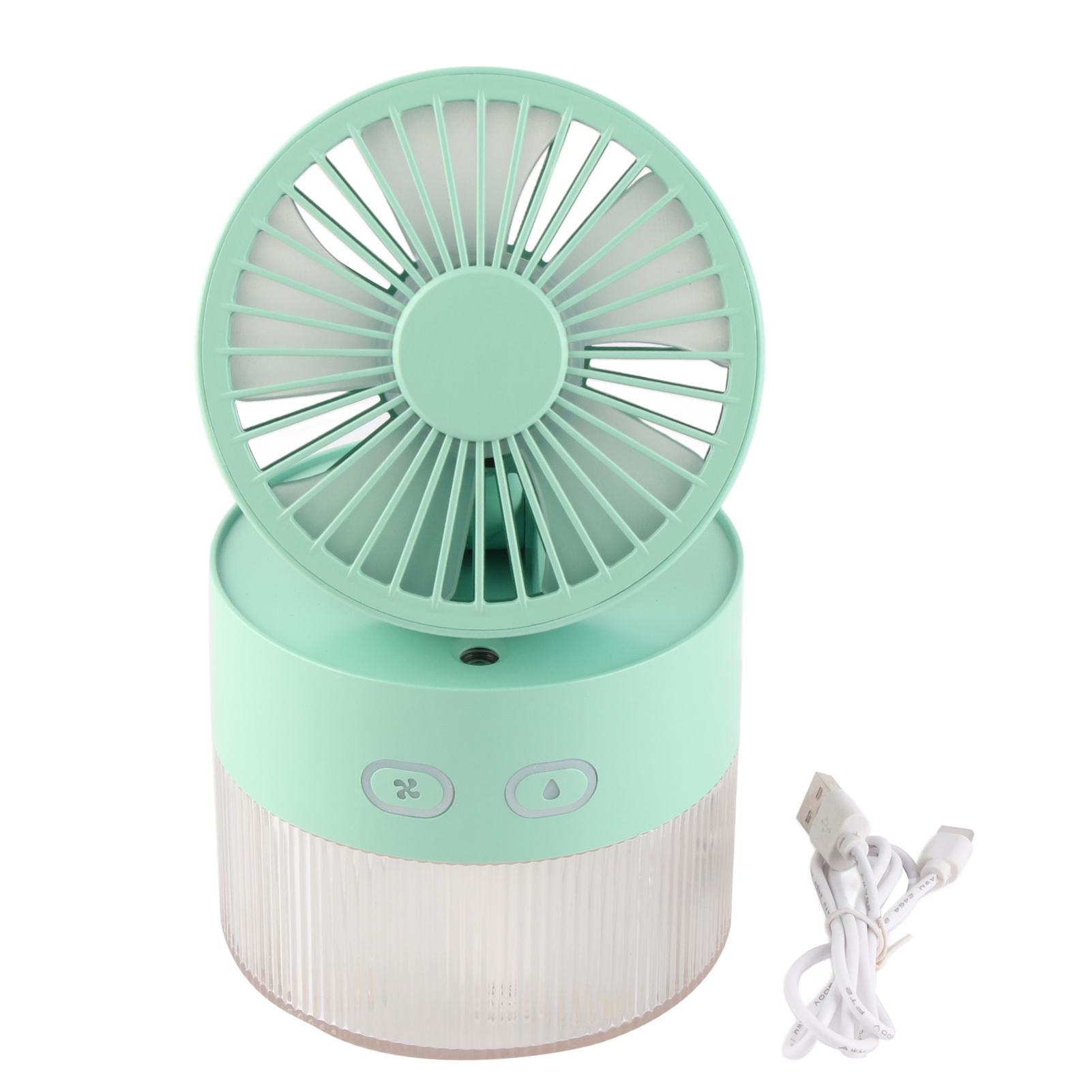 Mini-falt-wasserventilator, Kleiner Tischventilator Aus Abs, Mit Usb-sprühsystem, Grün, Ideal Für Zuhause, Bibliothek Oder Büro.