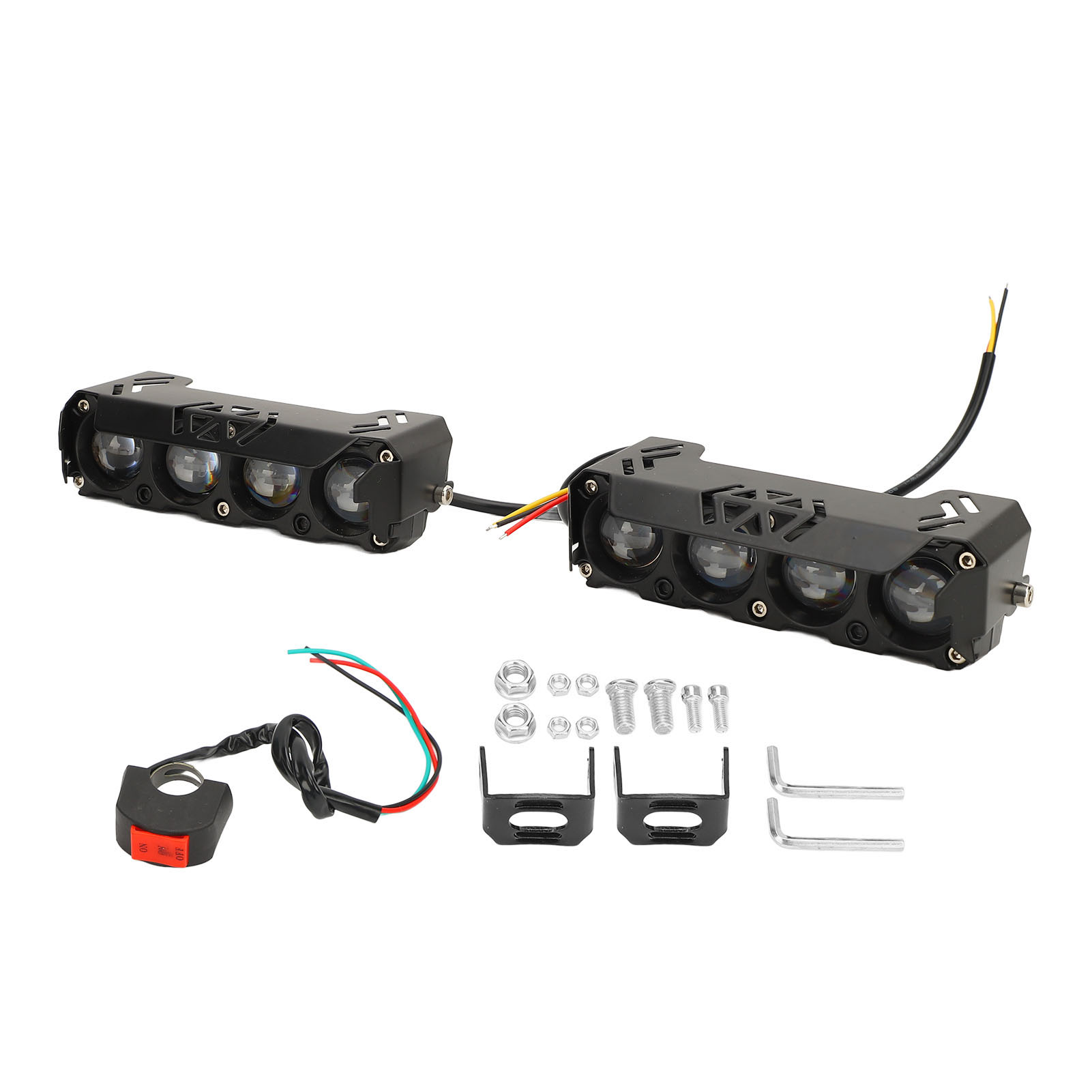 Led-motorradscheinwerfer, Ip67 Wasserdicht, 4000 Lumen, Ultrahell, 30 W, Zusätzliche Led-fahrleuchte Mit 2 Halterungen