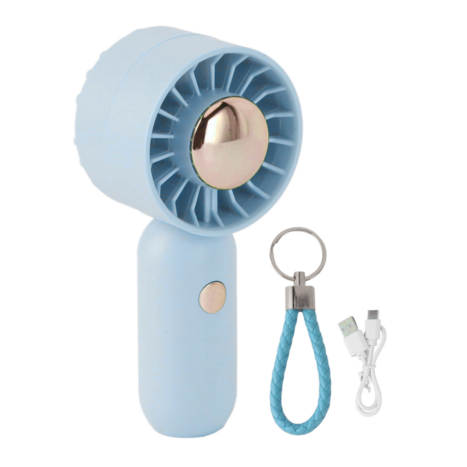 Wiederaufladbarer Tragbarer Taschenventilator Über Usb Für Den Außeneinsatz, Ideal Für Studenten (blau).