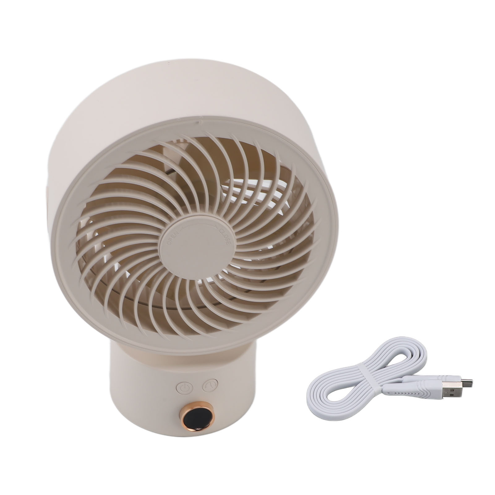 Wiederaufladbarer, Batteriebetriebener, Tragbarer Oszillierender Tischventilator Mit Usb-anschluss Und 4-stunden-timer, Ideal Für Zuhause, Reisen, Camping Und Büro (aprikosenfarbe).