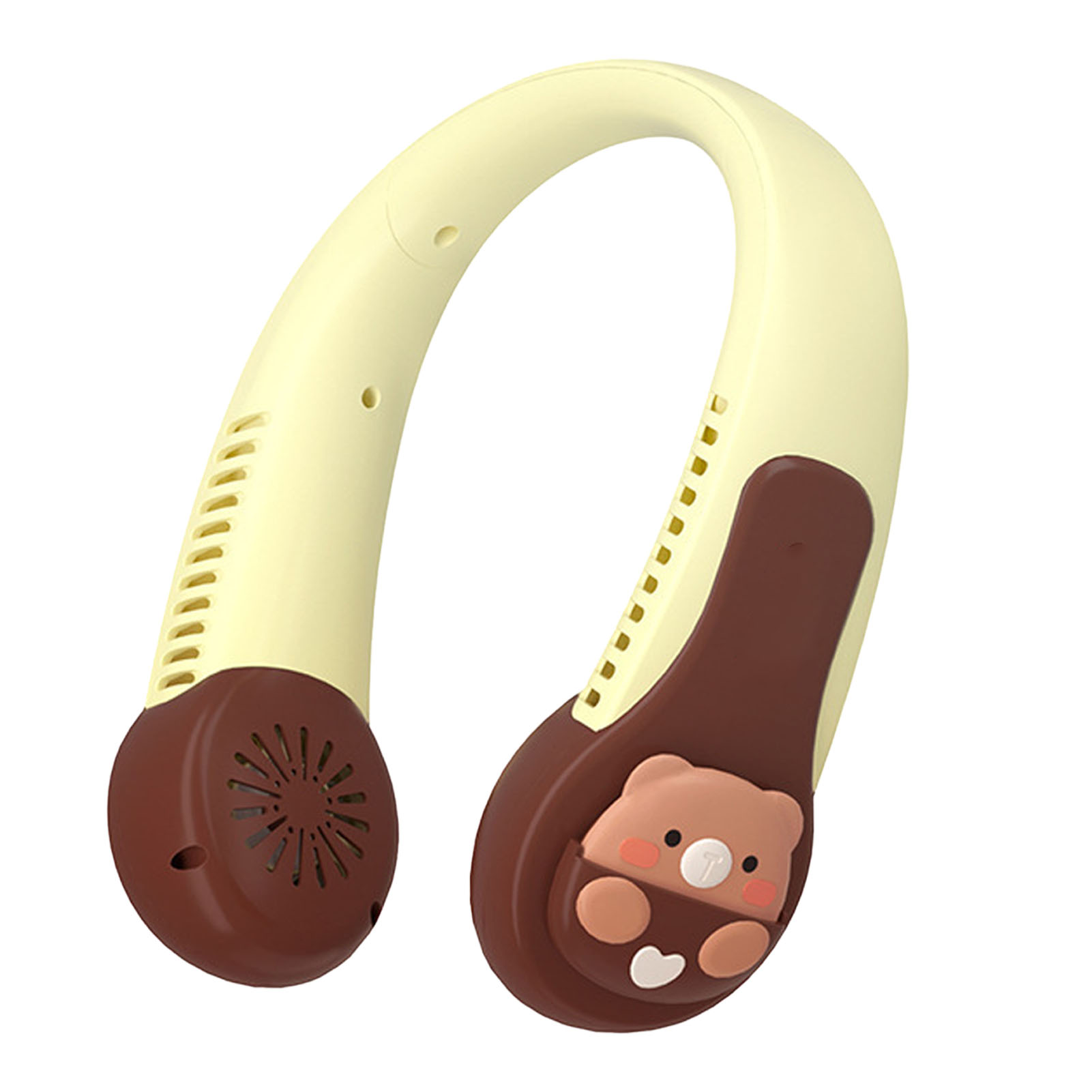 Tragbarer Nackenventilator Mit Cartoon-motiv, Usb-aufladbar, Leise, Verdrehsicher, Mit Integriertem Akku, Ideal Für Kinder, Erwachsene Und Outdoor-sportarten. Bärenmotiv.