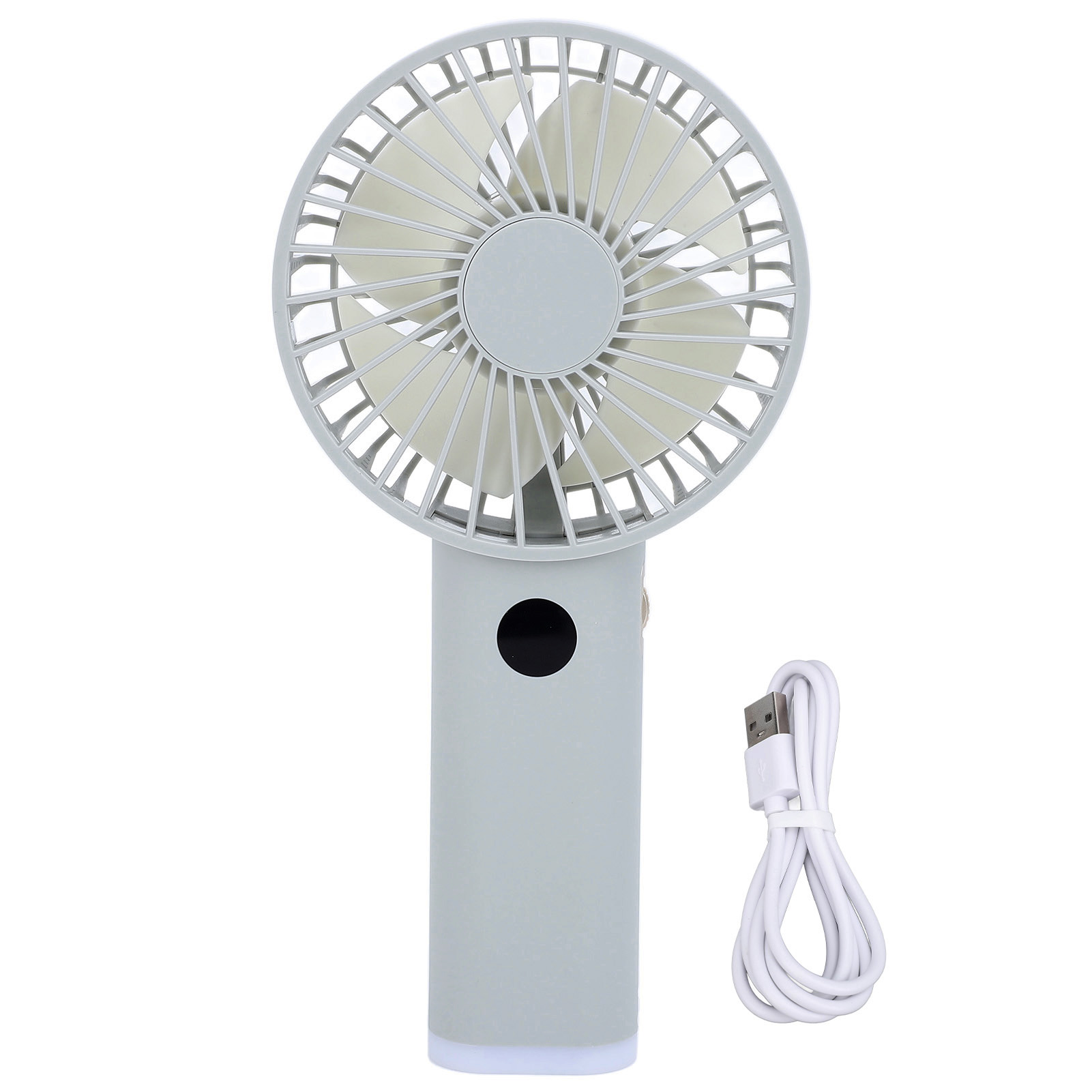 Multifunktionaler, Tragbarer Handventilator, 100 Geschwindigkeitsstufen, Drehknopf, Nachtlicht, Usb-aufladbar, Kleine Größe, Gletschergrün, Ideal Für Camping Und Büro.