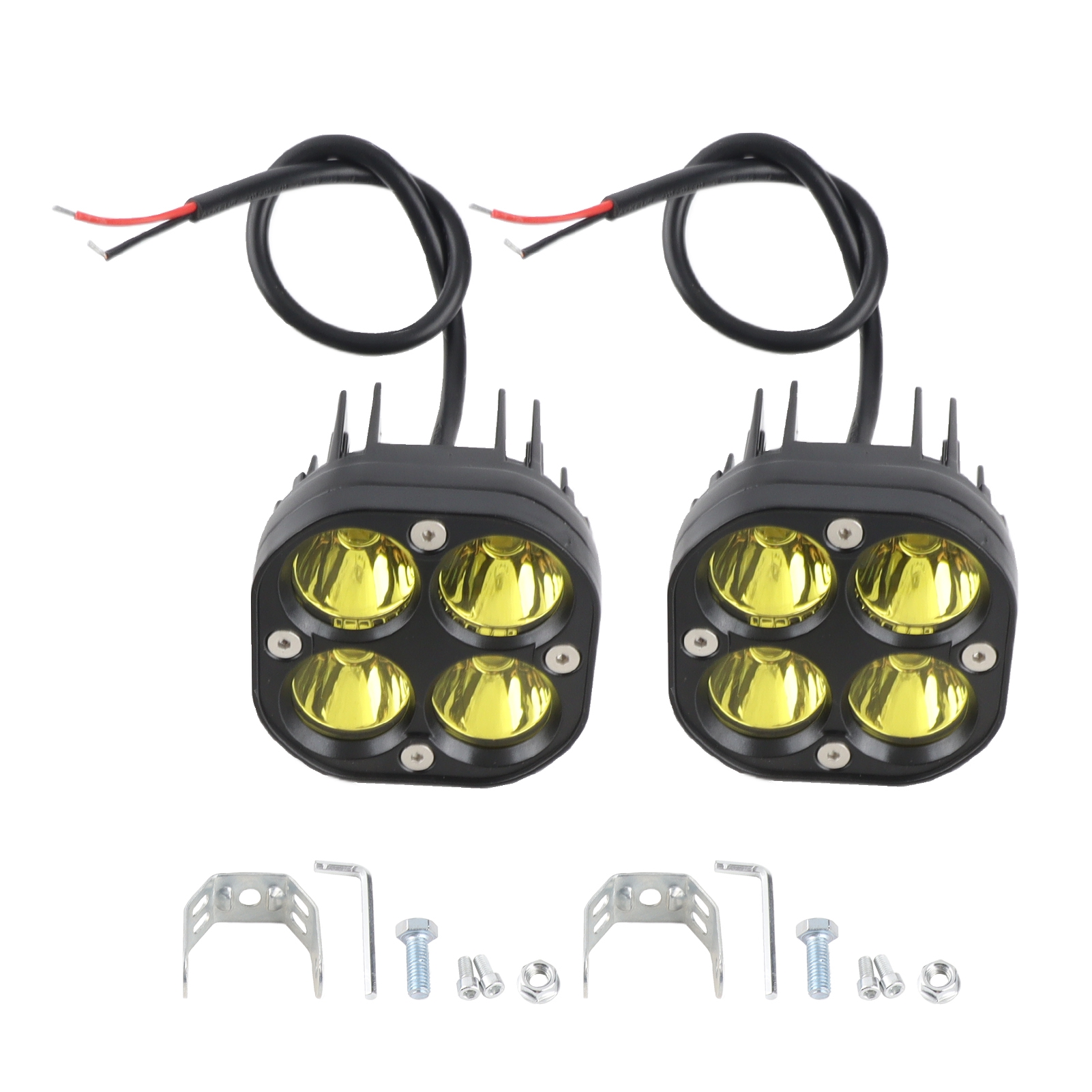 Led-fahrscheinwerfer, 2 Ultrahelle 3-zoll-zusatzscheinwerfer Und 80 W Für Auto, Motorrad, Lkw, Atv, Utv Und Boot (gelb)