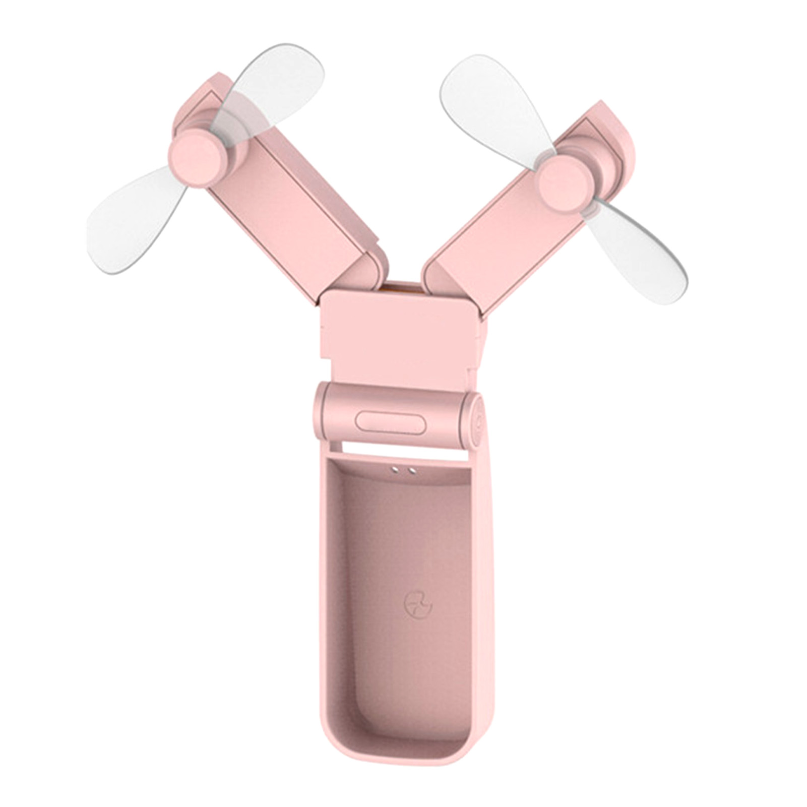 Faltbarer, Tragbarer Mini-usb-ventilator Mit Zwei Ventilatorköpfen, Pink, Für Draußen, Drinnen, Im Büro Und Auf Reisen