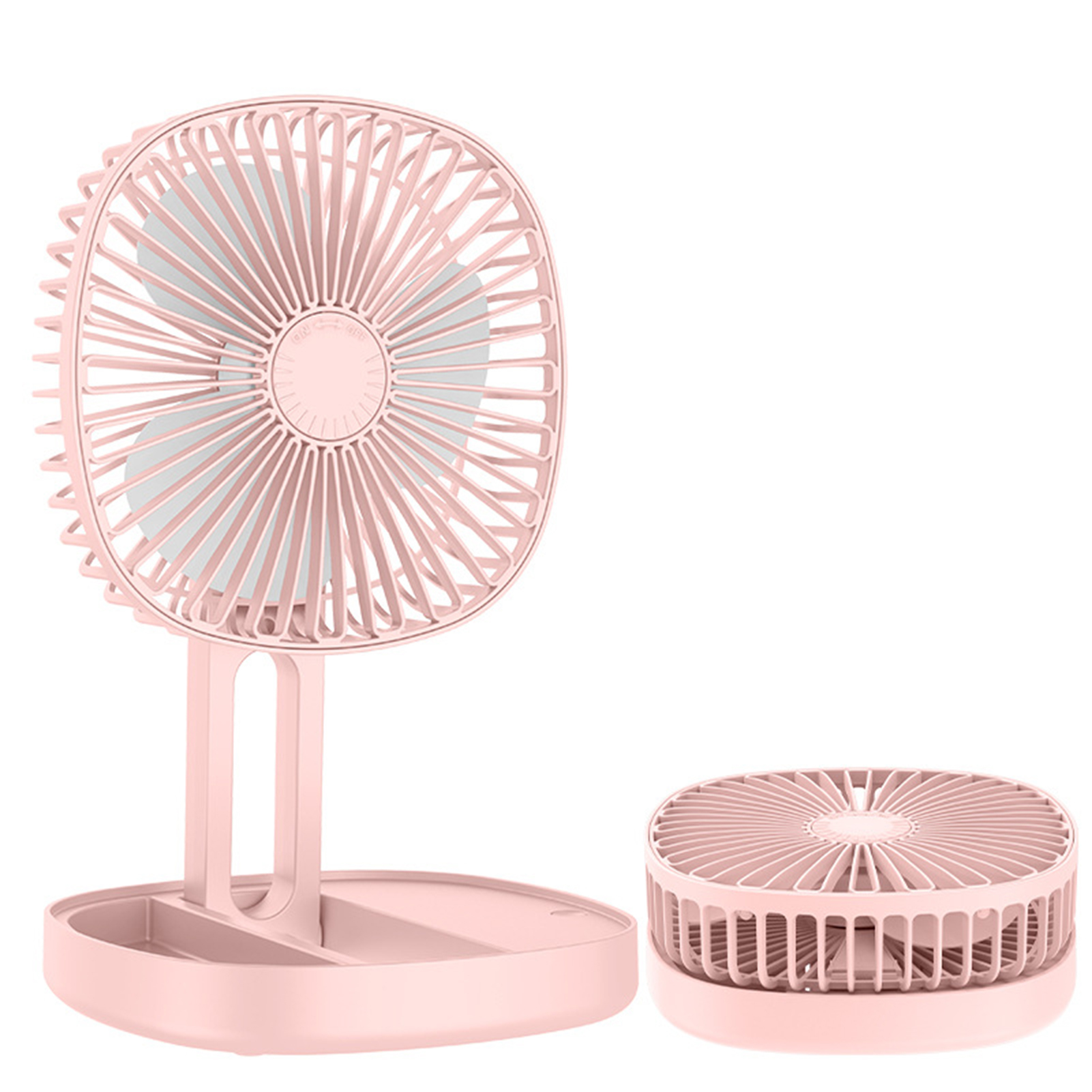Mini-tischventilator, Tragbar, Faltbar, Elektrisch, Usb-aufladbar, Kleiner Rosa Tischventilator