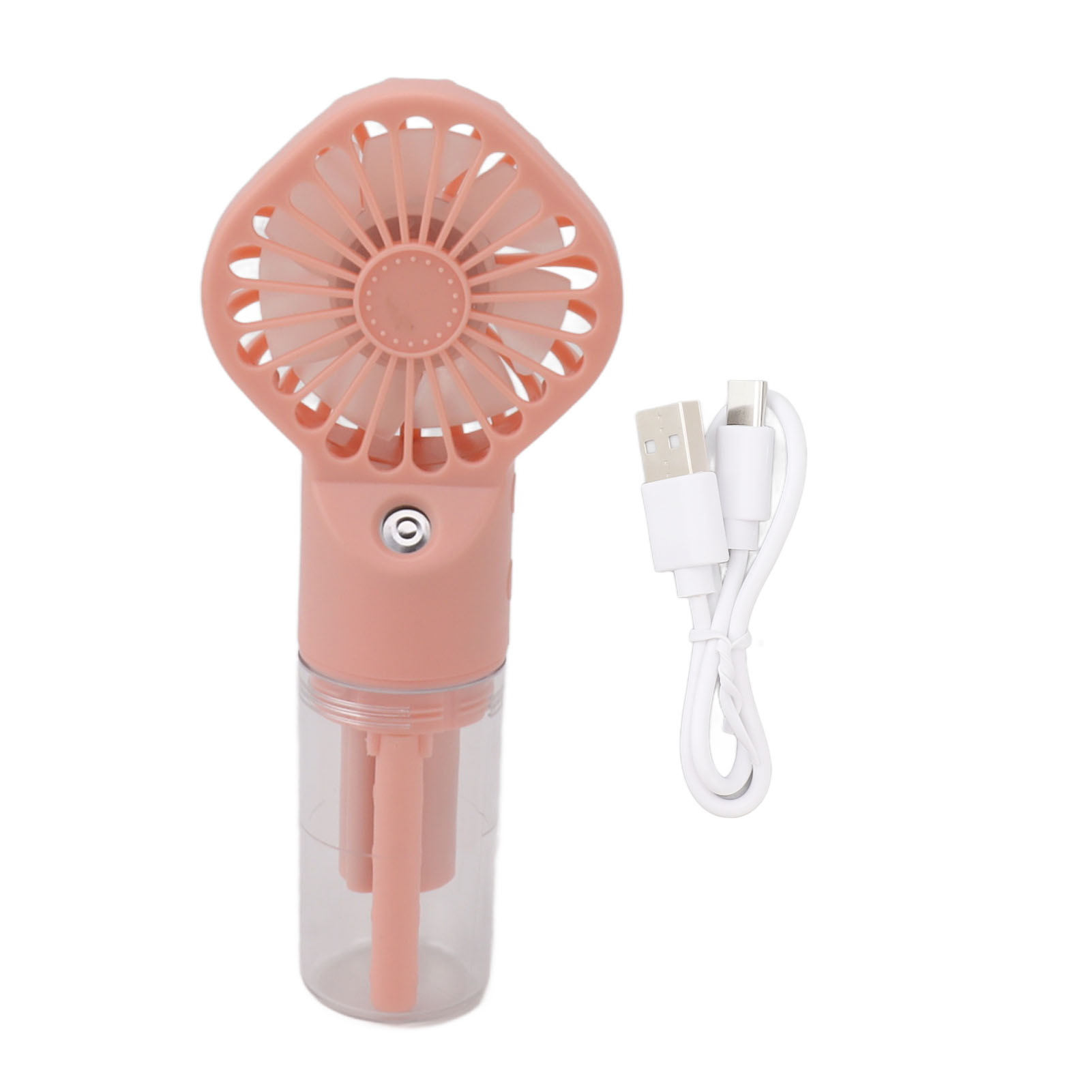 Wiederaufladbarer, Tragbarer Sprühventilator Mit Usb-anschluss Und 4 Geschwindigkeitsstufen, Pink