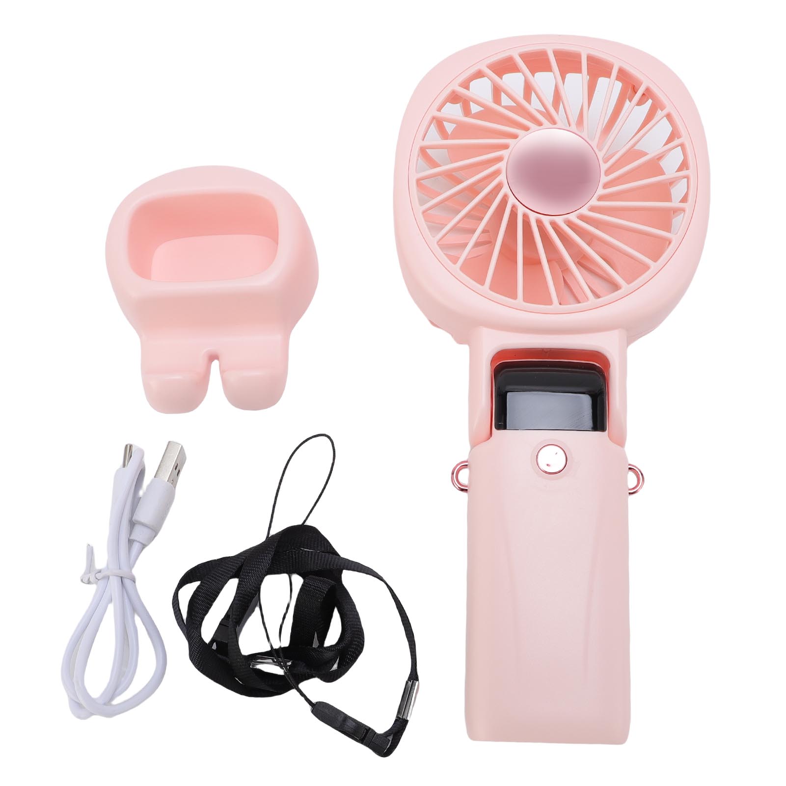 Tragbarer Ventilator Mit Externem Akku, Leise Und Geräuschlos, Kann Aufgehängt Oder Aufgehängt Werden, Usb, Rosa, Ideal Für Reisen Und Outdoor-aktivitäten.