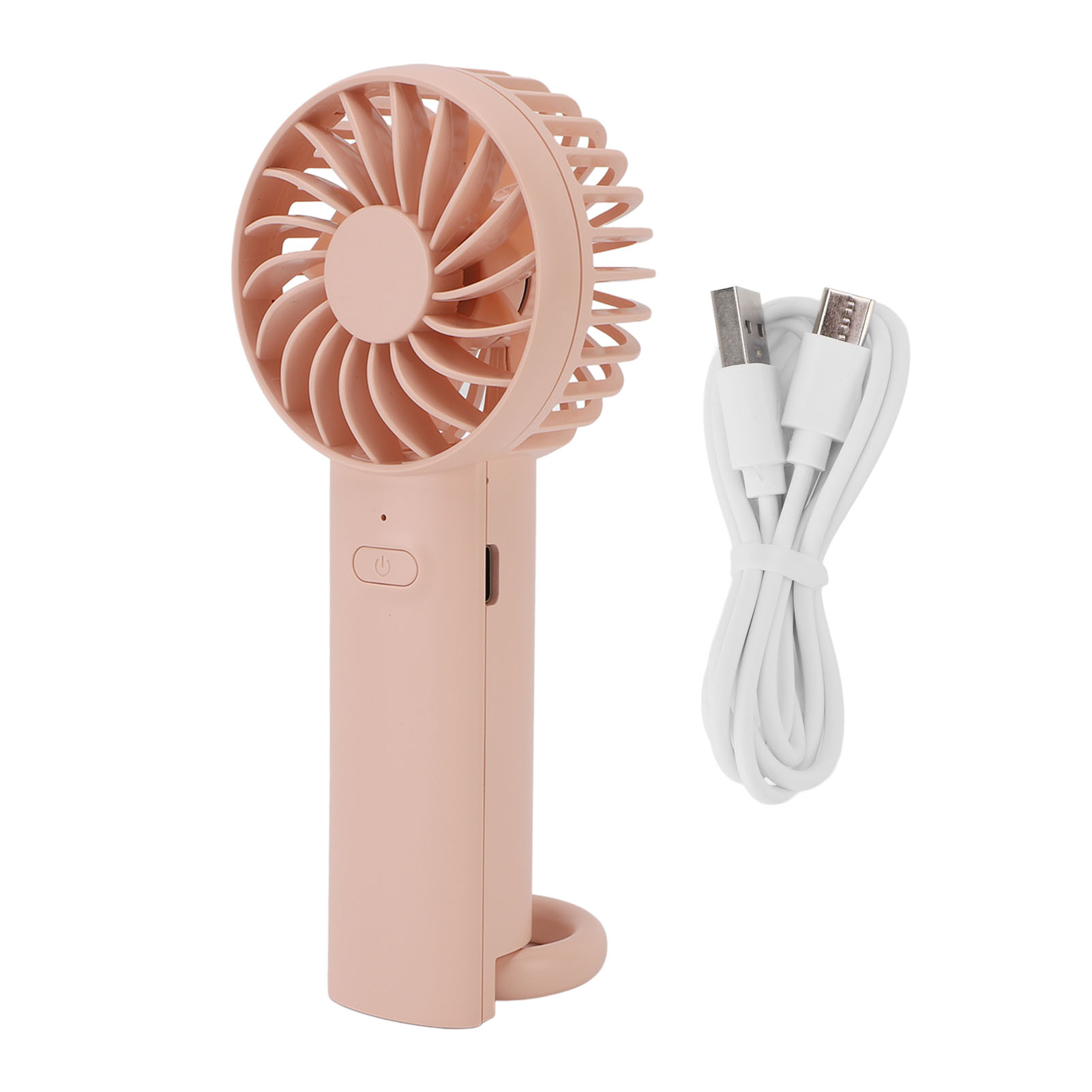 Tragbarer Handventilator Mit Haken, 3 Geschwindigkeitsstufen, Leise, Wiederaufladbarer Akku, Leicht Und Kompakt, Ideal Für Reisen, Strand, Radfahren Und Camping (rosa).