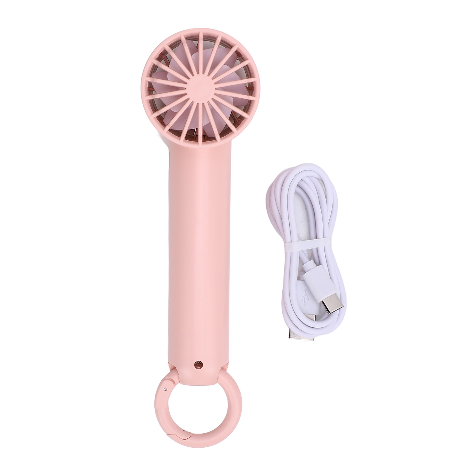 Mini-taschenventilator Mit 5 Geschwindigkeitsstufen, Digitalanzeige, Einstellbarer Halbleitertechnologie, Geräuscharm, Ideal Für Reisen Und Strand, Pink