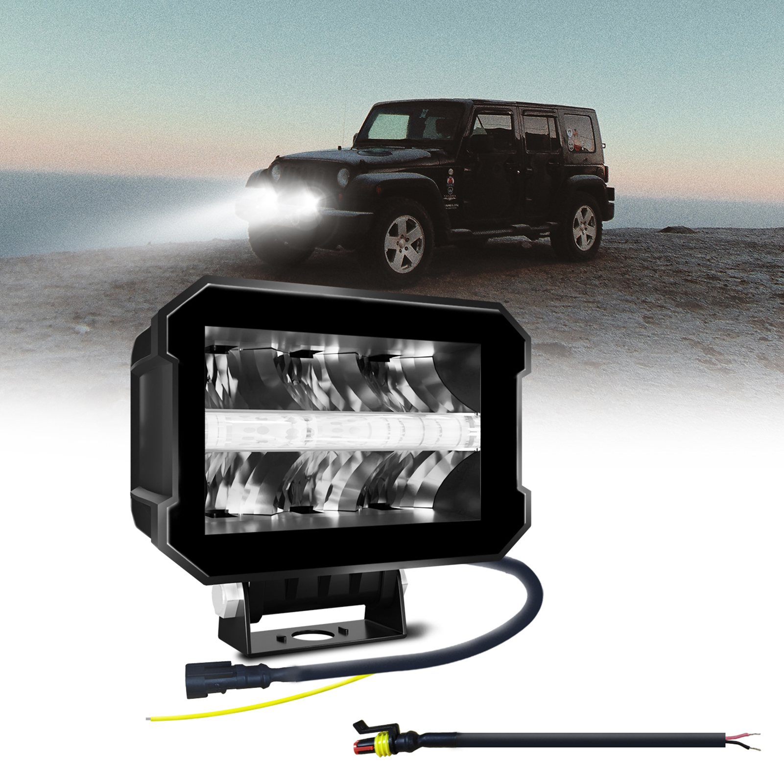 100w Kombinierte Spot-/flutlicht-led-lichtleiste, 5 Zoll, 10.000 Lm, Wasserdicht, Für Boote, Lkws, Traktoren, Anhänger Und Geländefahrzeuge.