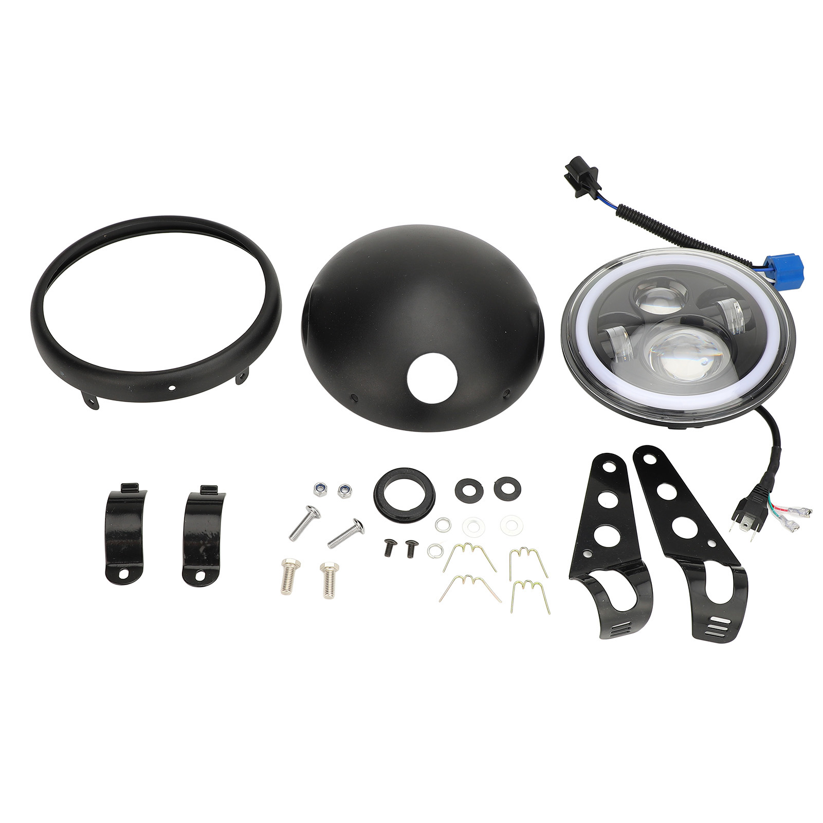 7-zoll-led-motorradscheinwerfer, Wasserdicht, Mit Kühlkörper Und Halterung Für Geländefahrzeuge (dc 9-30 V).
